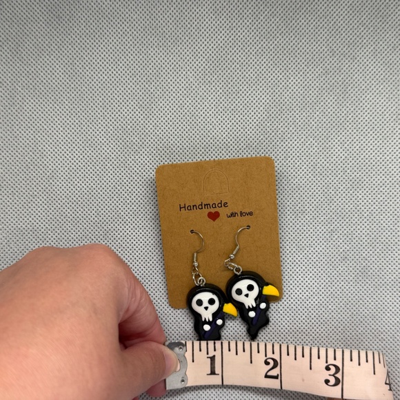 Handmade Grim Reaper Earrings - Picture 6 of 6